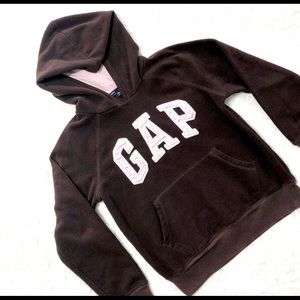 GAP Girls Brown & Pink Hoodie Size M (8) Youth Pullover Sweatshirt EUC